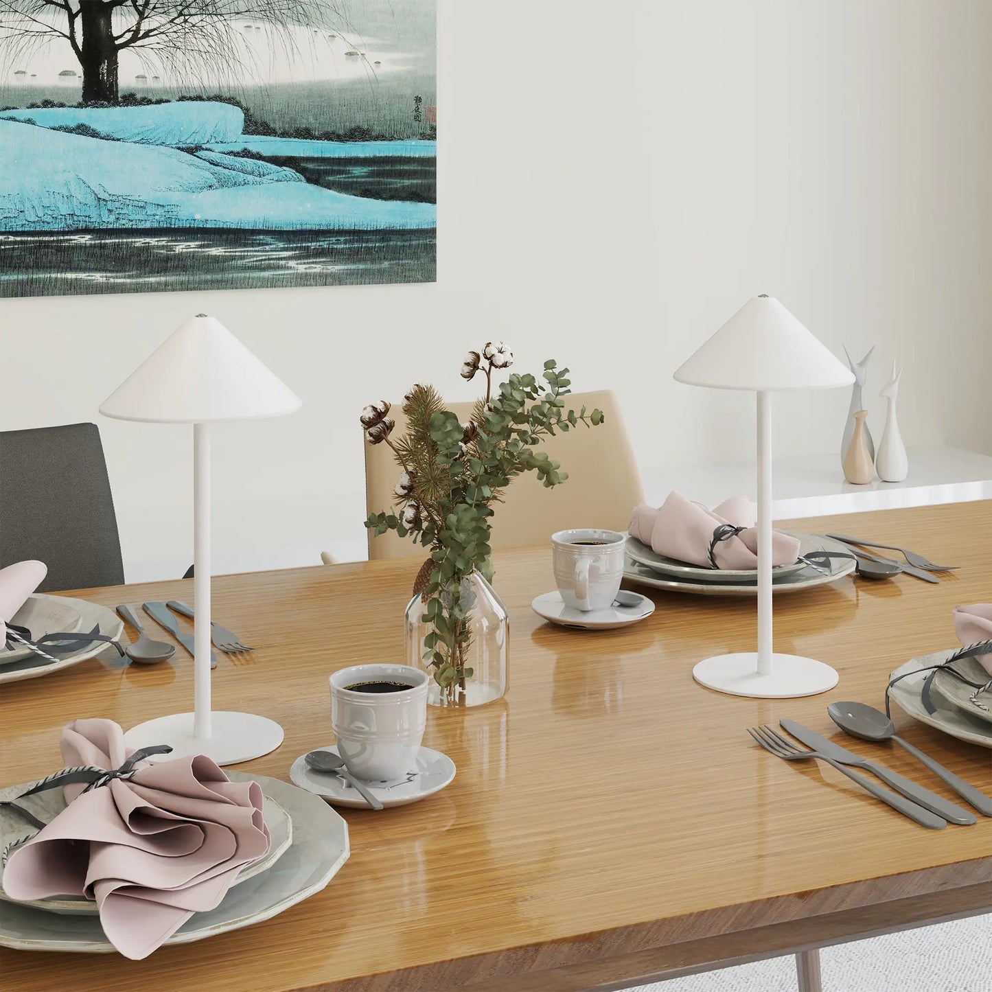 Nancy's Gonars Tafellamp - Instelbare verlichtingsopties - Touchbediening - Set van 2 - Wit