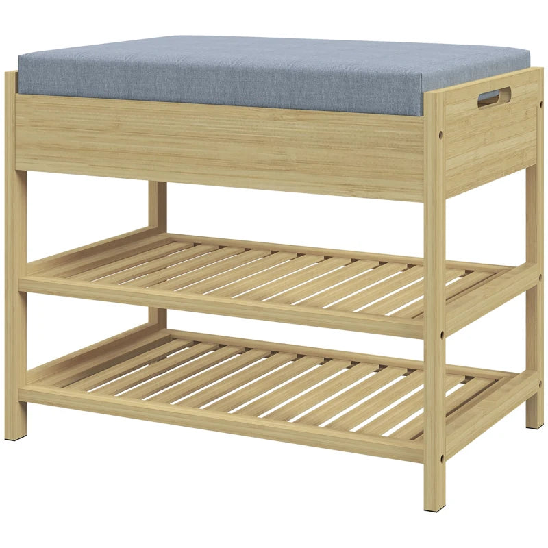 Nancy's Oppido Schoenenbank - Opbergbank - Schoenenrek - Bamboe - ± 55 x 35 x 45 cm