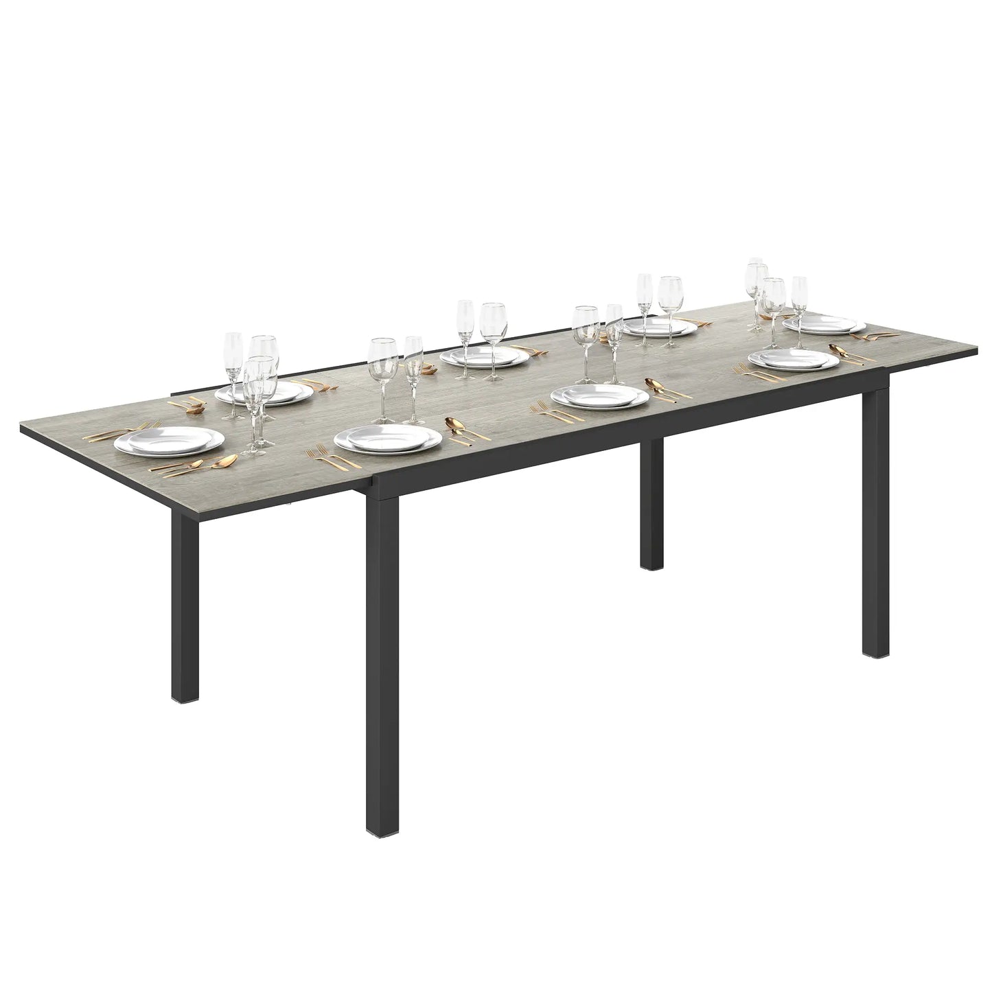 Nancy's Gangi Tuintafel - Eettafel voor Buiten - Terrastafel - Uitschuifbaar - Grijs