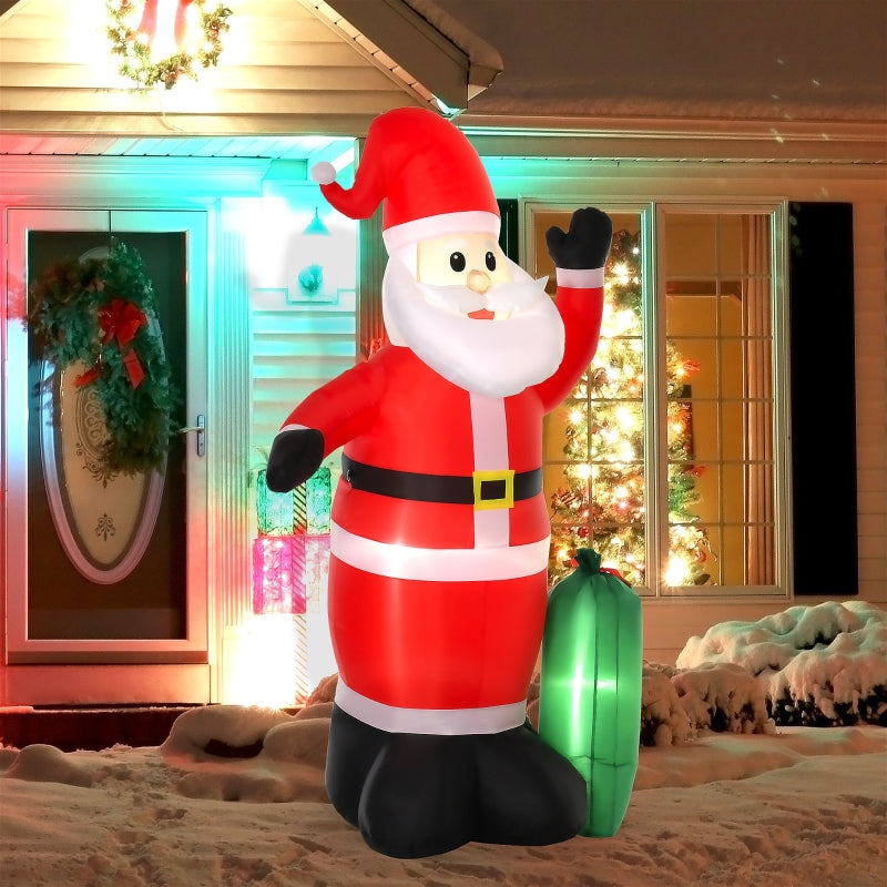 Nancy's El Capo Opblaasbare LED Kerstman - Rood - Polyester