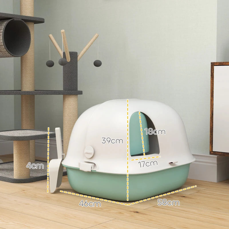 Nancy's Biscainho Kattenbak - Katten wc - Katten Toilet - Groen / Wit - ± 60 x 45 x 40 cm