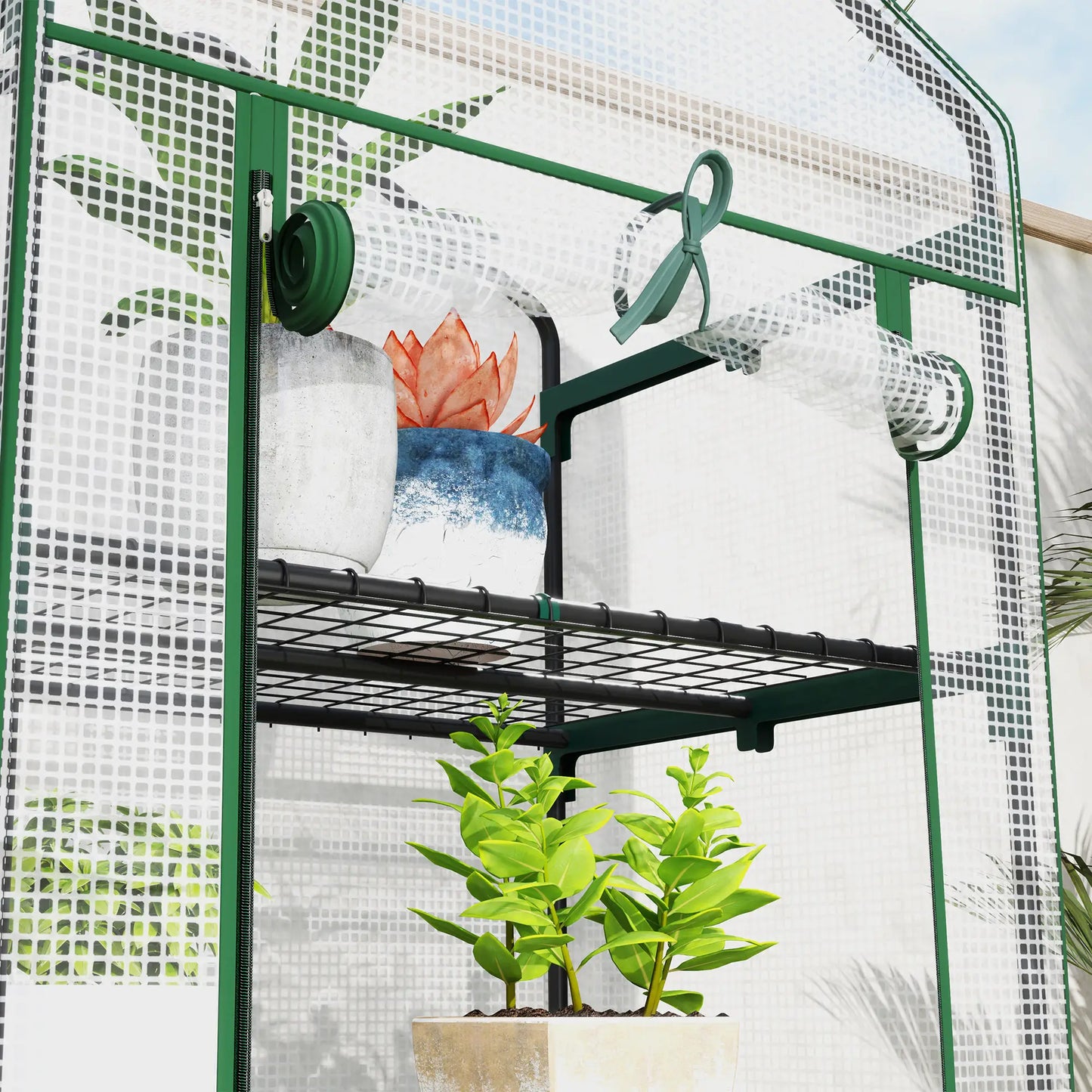 Nancy's Belas Tuinkas - Plantenkas - Kweekkas - Plantenrek - Wit - ± 70 x 50 x 195 cm