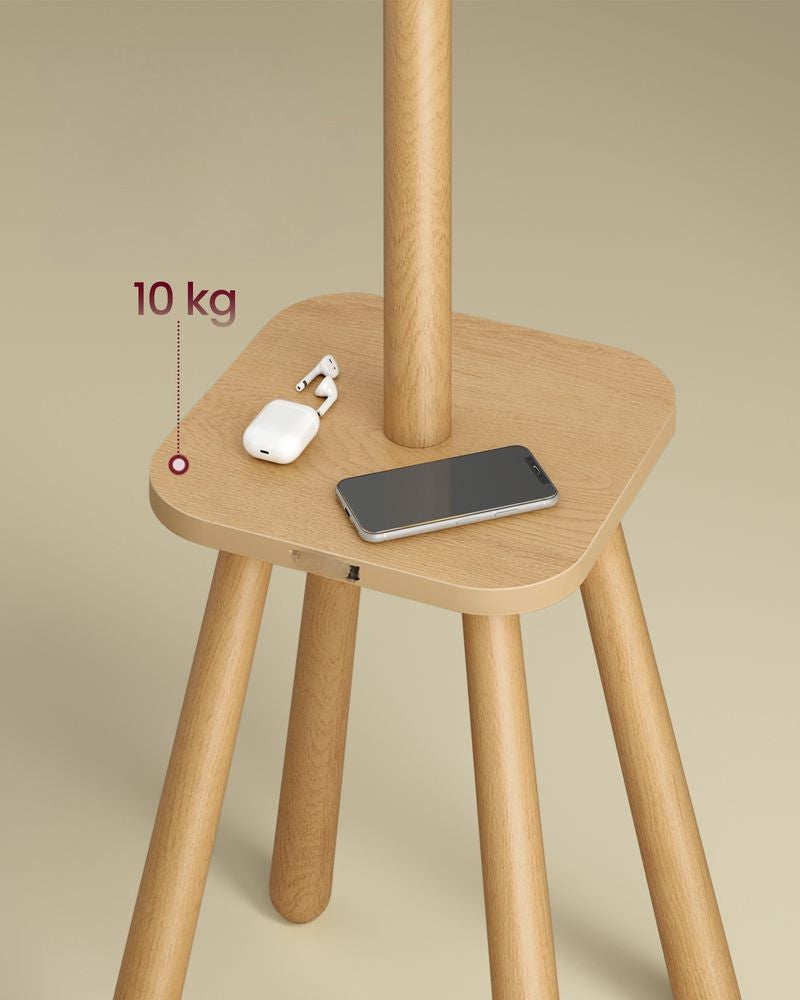 Nancy's Cerdeira Staande Kapstok - Garderoberek - Beige - Rubberhout - ± 170 cm hoog