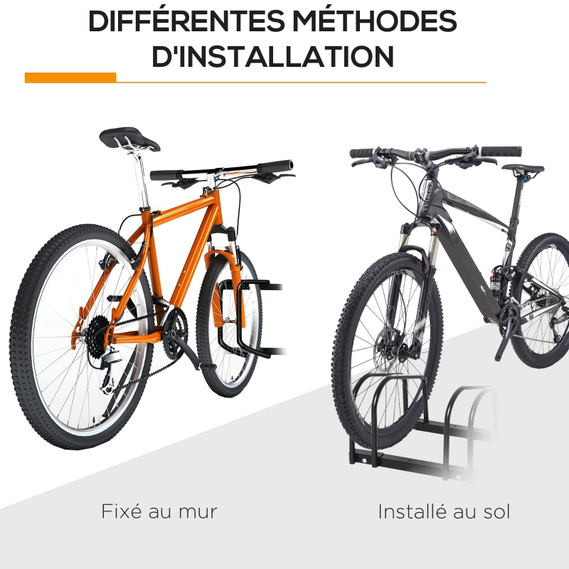 Nancy's Laval Fietsenrek voor 4 fietsen, weerbestendig, wand- of vloerbevestiging, staal 110 x 33 x 27 cm