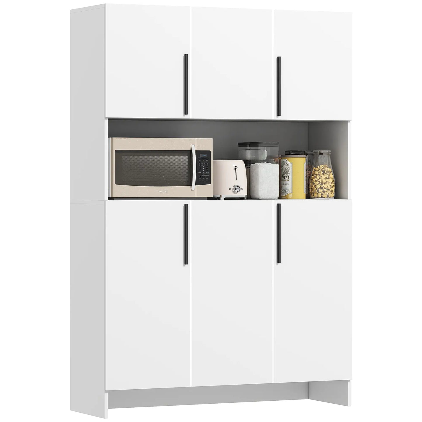 Nancy's Ligonchio Keukenkast Vrijstaand - Buffetkast - Opbergkast - Wit - ± 120 x 40 x 175 cm