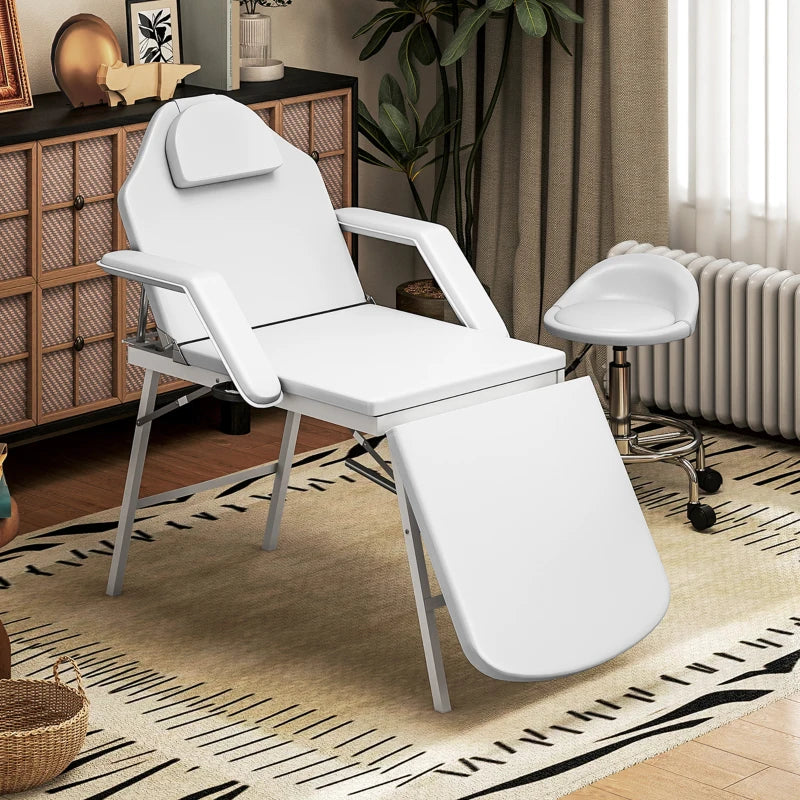 Nancy's Maranello Massagetafel - Behandeltafel - Verstelbare rugleuning en beensteun - Wit - Kunstleer