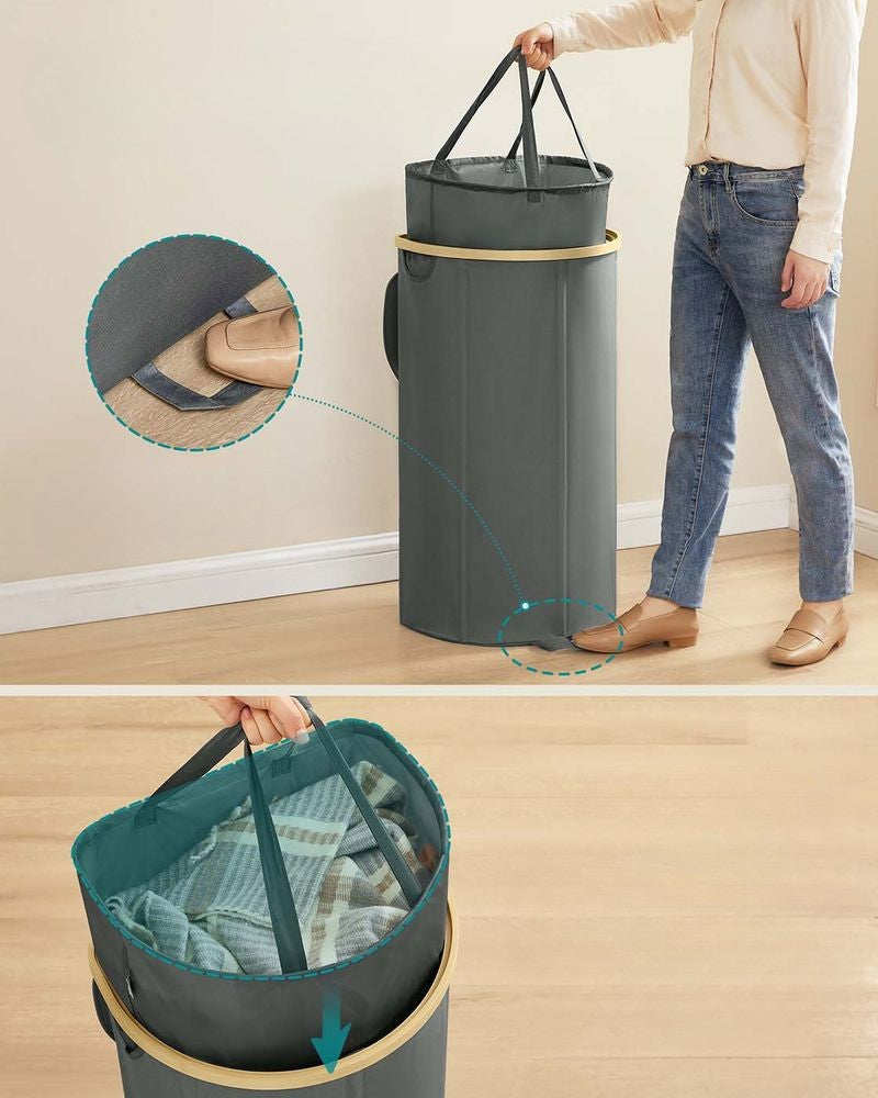 Nancy's Mezzoldo Wasmand - Wasbox - Grijs / Beige - 90 Liter