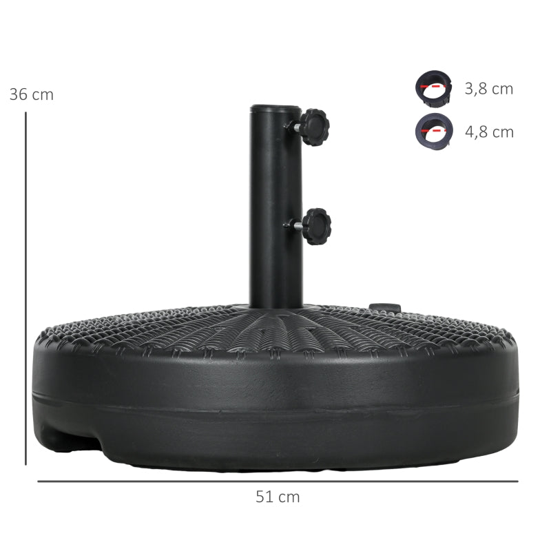 Nancy's Dunmow Parasolvoet - Parsolhouder - Parasol standaard - Zwart - Staal - Geschikt voor parasolstok Ø 38 mm en Ø 48 mm