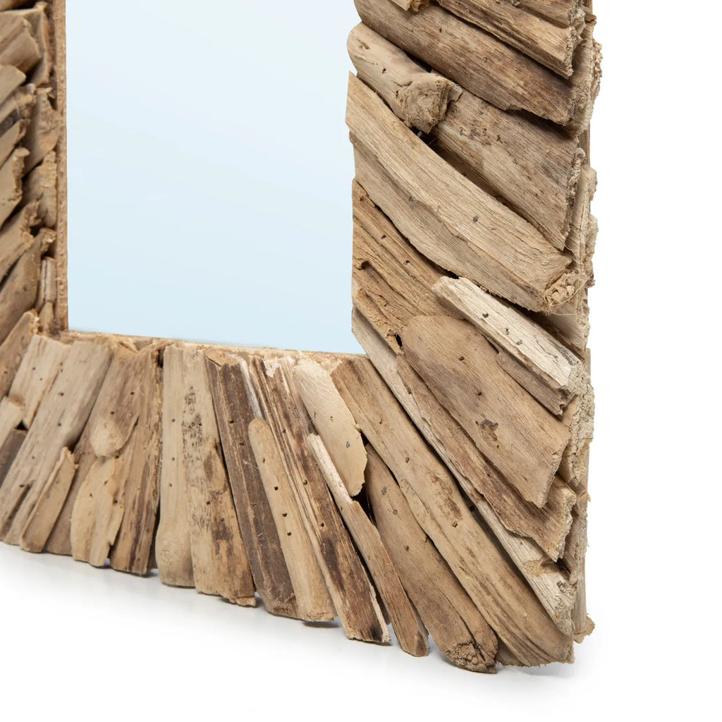 Bazar Bizar Driftwood Framed Spiegel - Naturel - Drijfhout - ± 40 x 60 cm