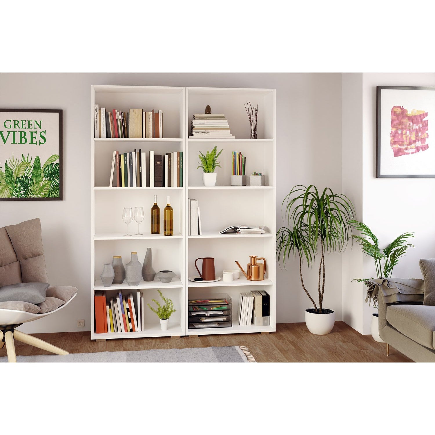 Nancy's Keyport Boekenkast - Wandkast - Opbergkast - Kasten - Modern - 190 x 60 x 31 cm