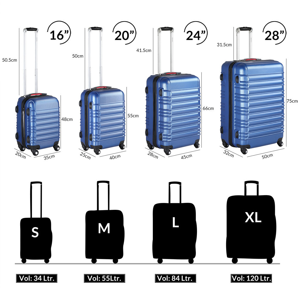 Nancy's Rockton Reiskofferset - 4-delig - Hardcase - Extra Riemen - Praktisch Netvak - ABS