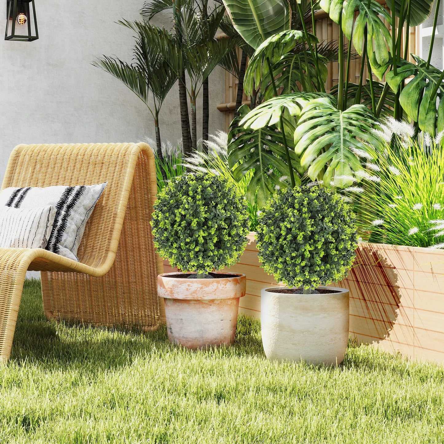 Nancy's Ginosa Kunstplanten - Kunstbomen - Kunst Buxus - Set van 2