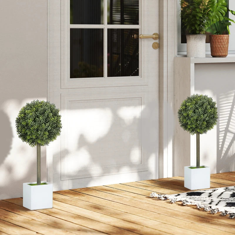 Nancy's Marina Kunstplant - Kunst Buxus - Set van 2 - Groen - 45 cm hoog