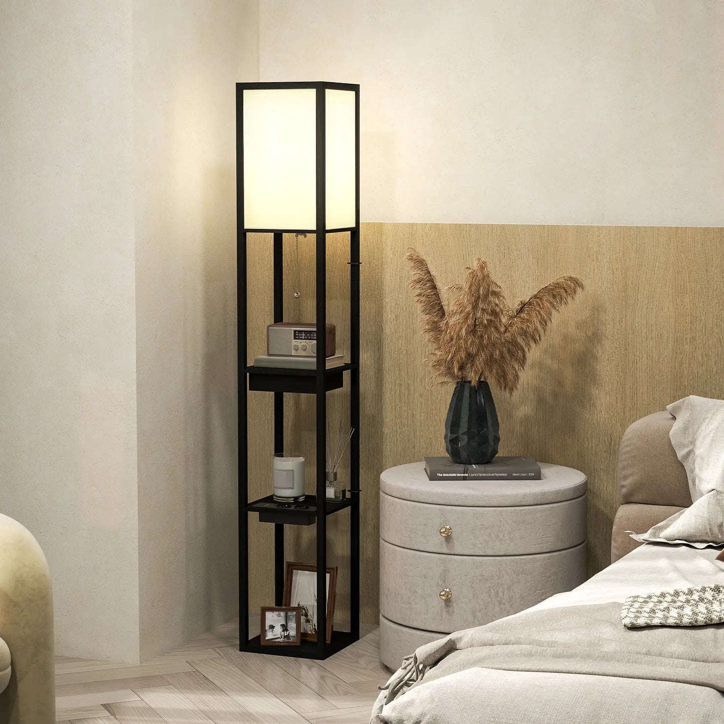 Nancy's Gizzeria Vloerlamp - Staande Lamp - Zwart / Wit