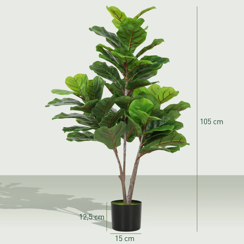 Nancy's Melegnano Kunstplant - Vijgeboom - Kunstboom - Groen - 110 cm hoog