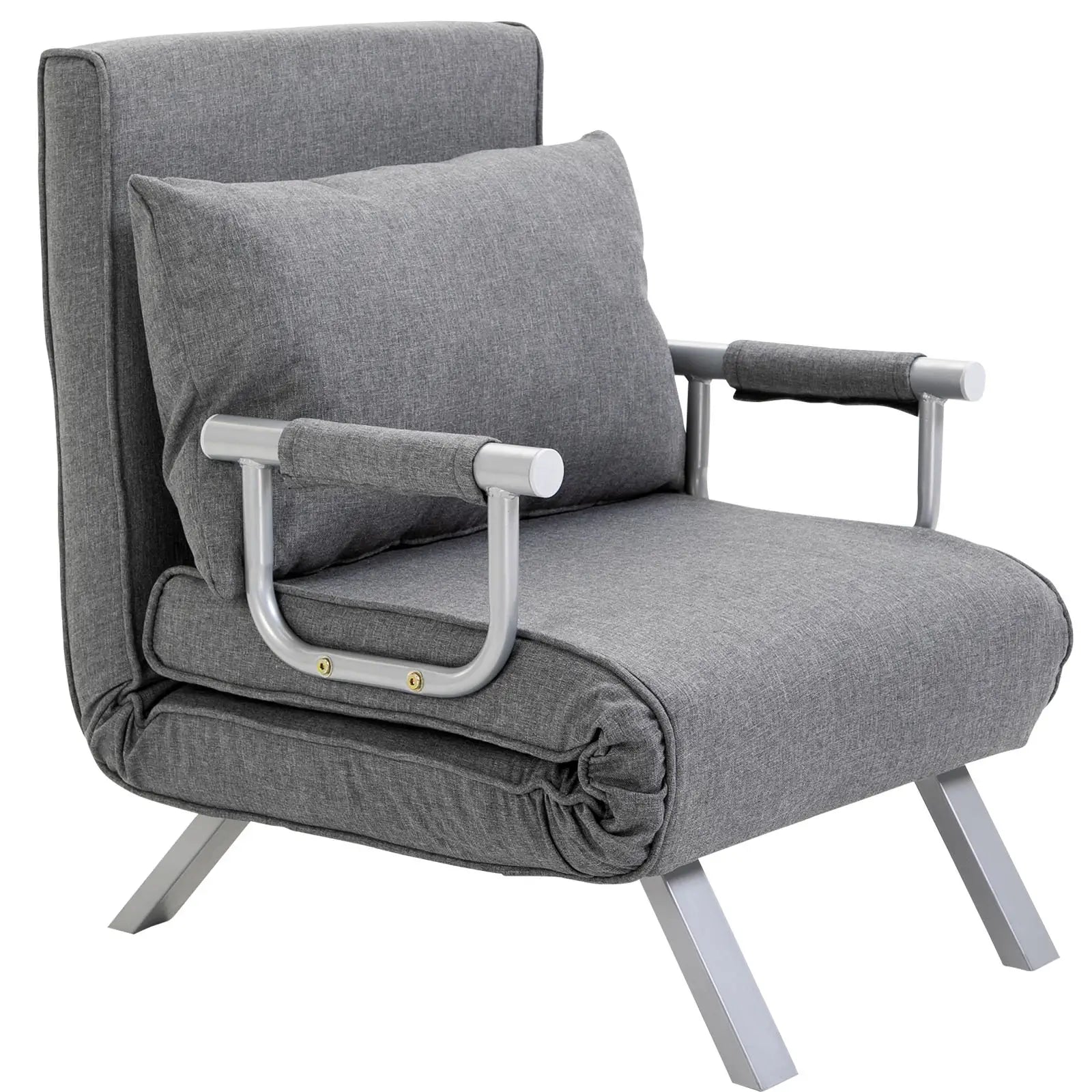 Nancy's Manarola Slaapbank - Slaapfauteuil - Verstelbaar - Grijs - Linnen