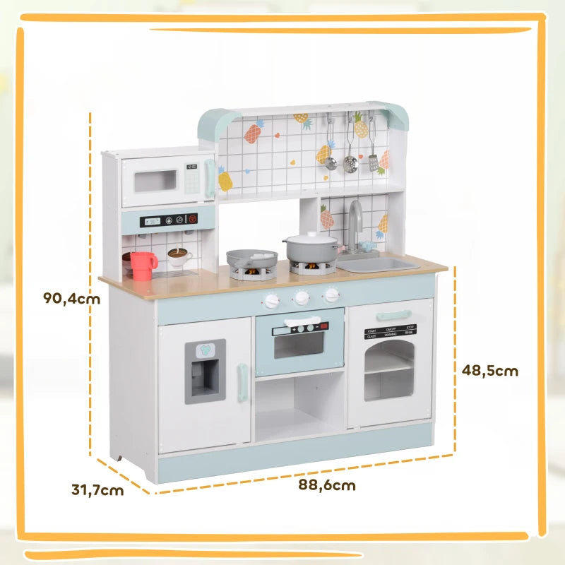 Nancy's Linda Kinderkeuken - Speelkeuken - Speelgoedkeuken - Met Licht en Geluid - Blauw / Wit