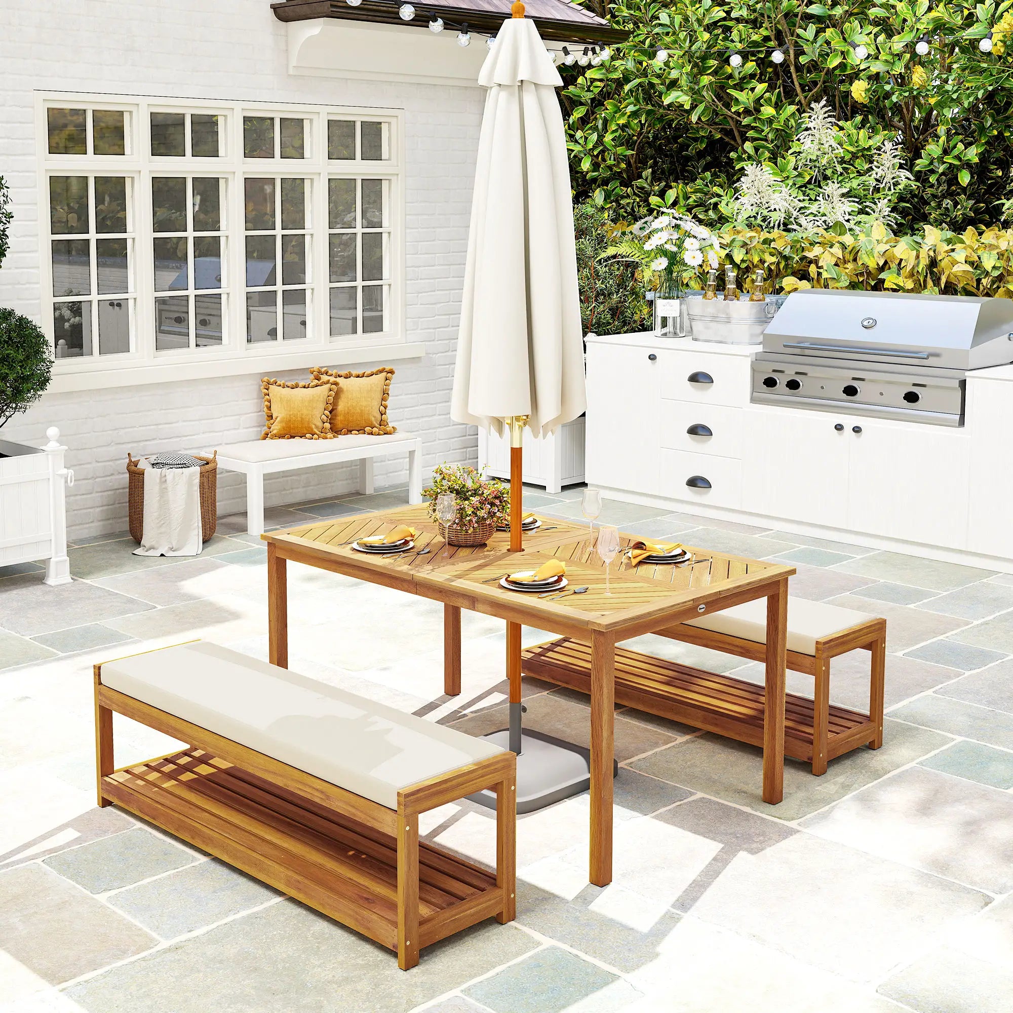 Nancy's Guardiagrele Picknicktafel - Eetset - Tuinset - Acaciahout