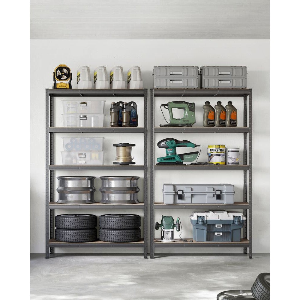 Nancy's Brescia Shelving Unit Extra Deep - Storage Cabinet - Shelving Rack - Grey - Steel - 120 x 60 x 200 cm