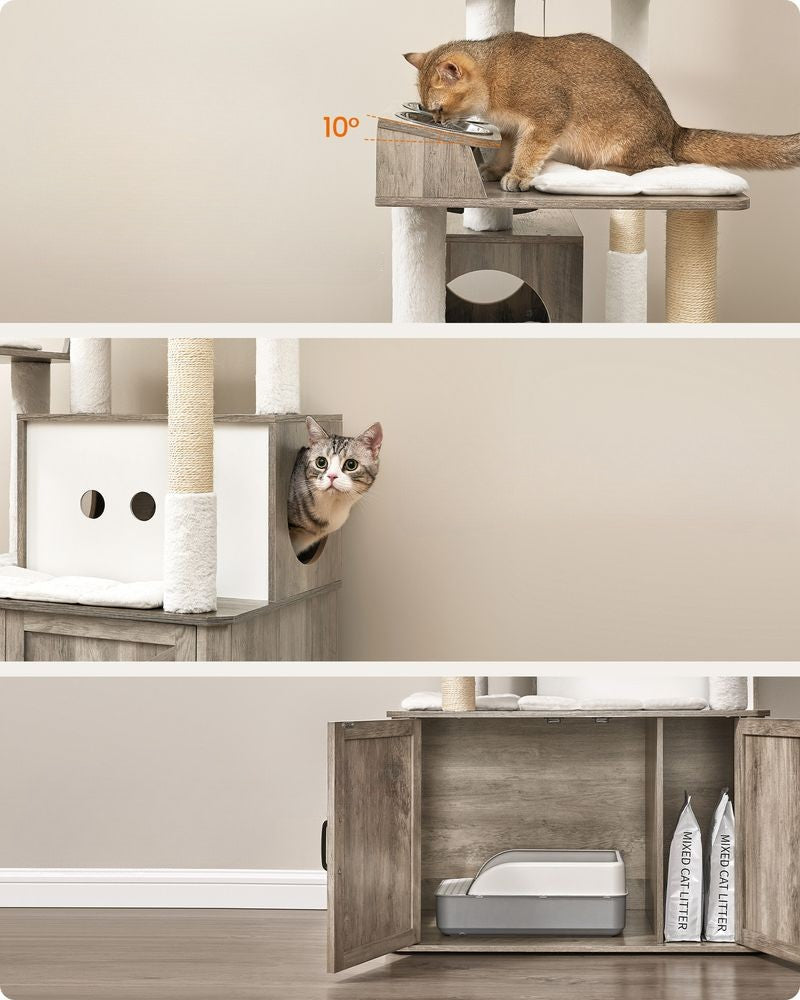 Nancy's Treixedo Krabpaal - Kattenboom - Kattentoren - Grijs - ± 80 x 50 x 170 cm