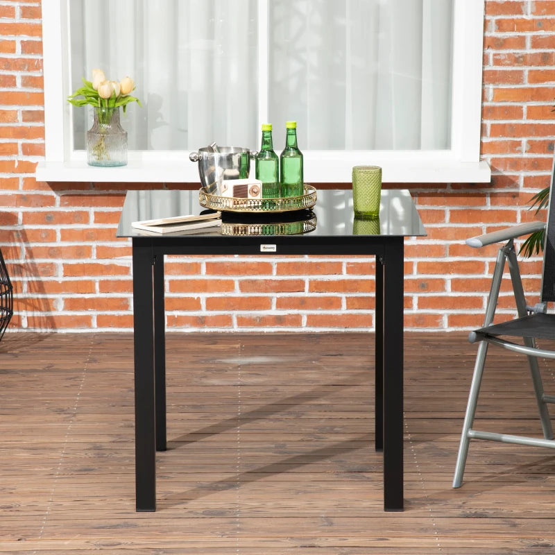 Nancy's Bustelo Tuintafel - Terrastafel - Tafel voor buiten - Buitentafel - Zwart - ± 80 x 80 x 75 cm