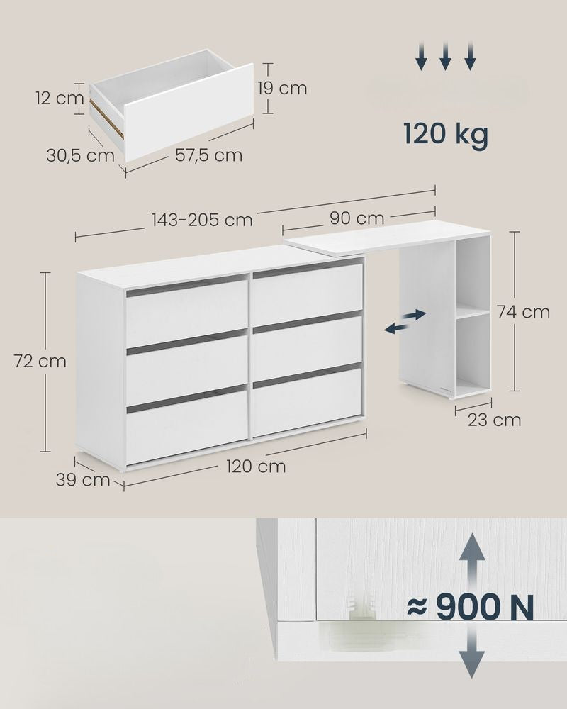 Nancy's Nagozela Kaptafel - Make Up Tafel - Met Spiegel - Wit - Multifunctioneel