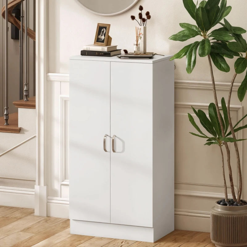 Nancy's Mirano Schoenenkast - Opbergkast voor Schoenen - Schoenenrek - Wit - ± 55 x 35 x 110 cm