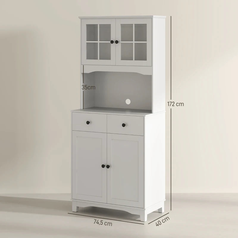 Armoire de cuisine Nancy's Infesta sur pied - Armoire de rangement - Buffet - Vitrine - Blanc - ± 75 x 40 x 170 cm