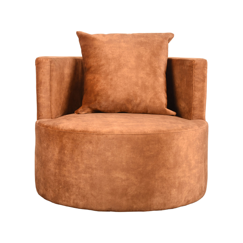 LABEL51 Fauteuil Evy - Oker - Velours - 90x90x75 cm