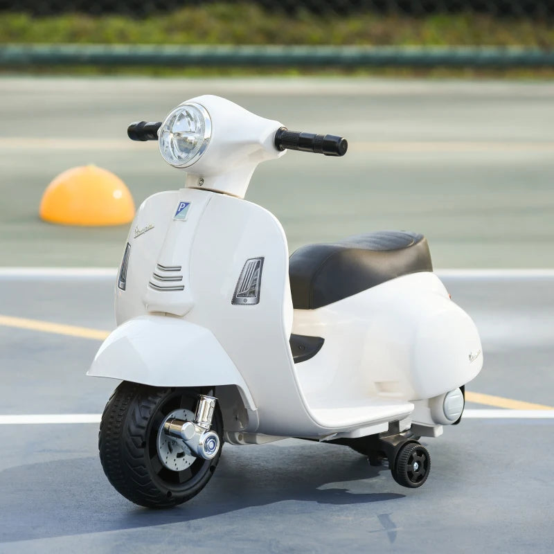 Scooter électrique pour enfants Anna de Nancy - Vespa - Moto - Moto pour enfants - Klaxon / Feux - Blanc
