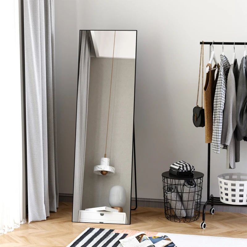 Miroir sur pied Pedroso de Nancy - Miroir vestimentaire - Noir - ± 50 x 160 cm