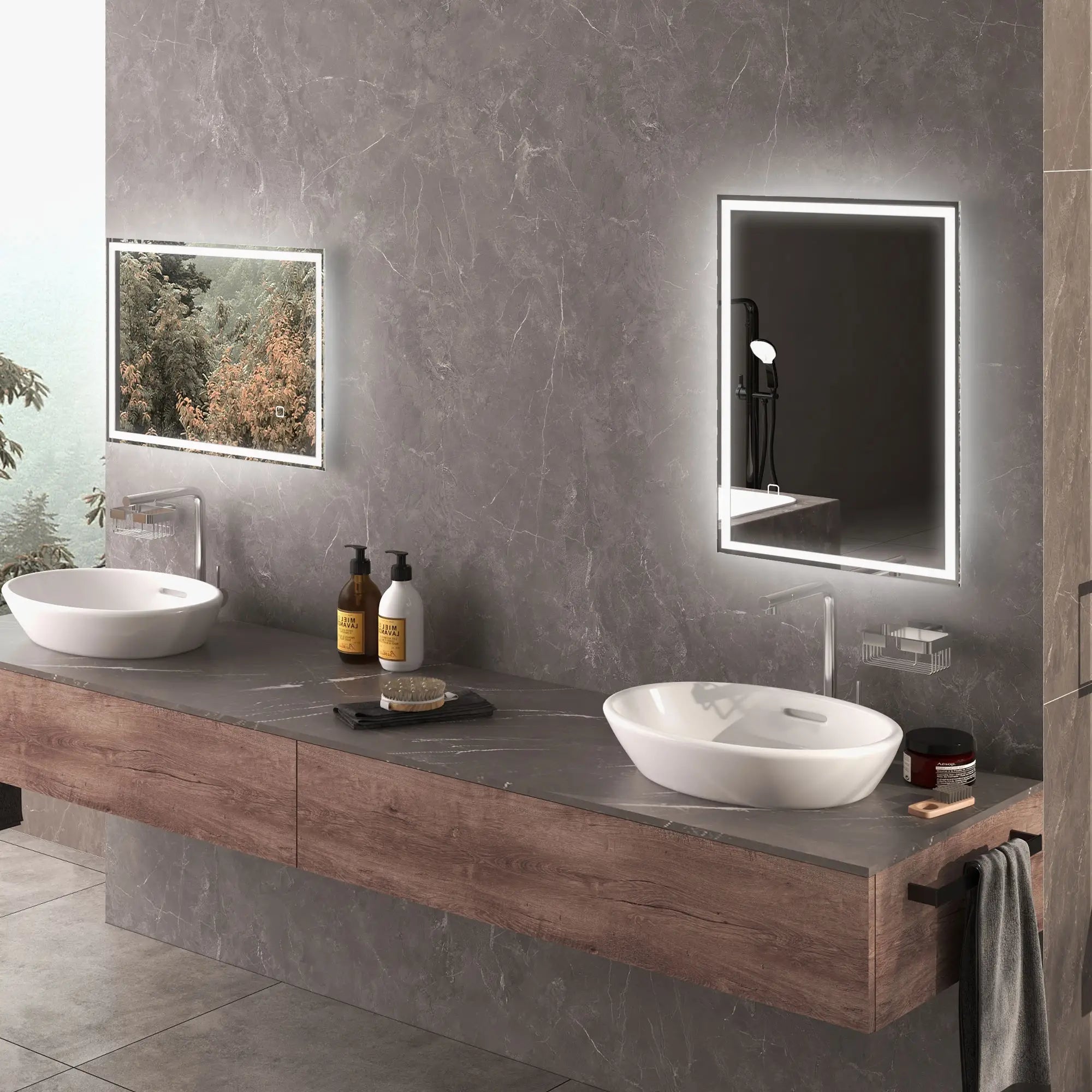 Nancy's Lonato Badkamerspiegel - Met LED Verlichting - Anti condens - 50 x70 cm