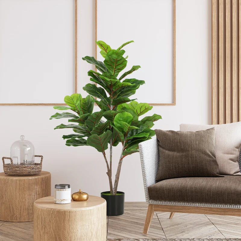 Nancy's Melegnano Kunstplant - Vijgeboom - Kunstboom - Groen - 110 cm hoog