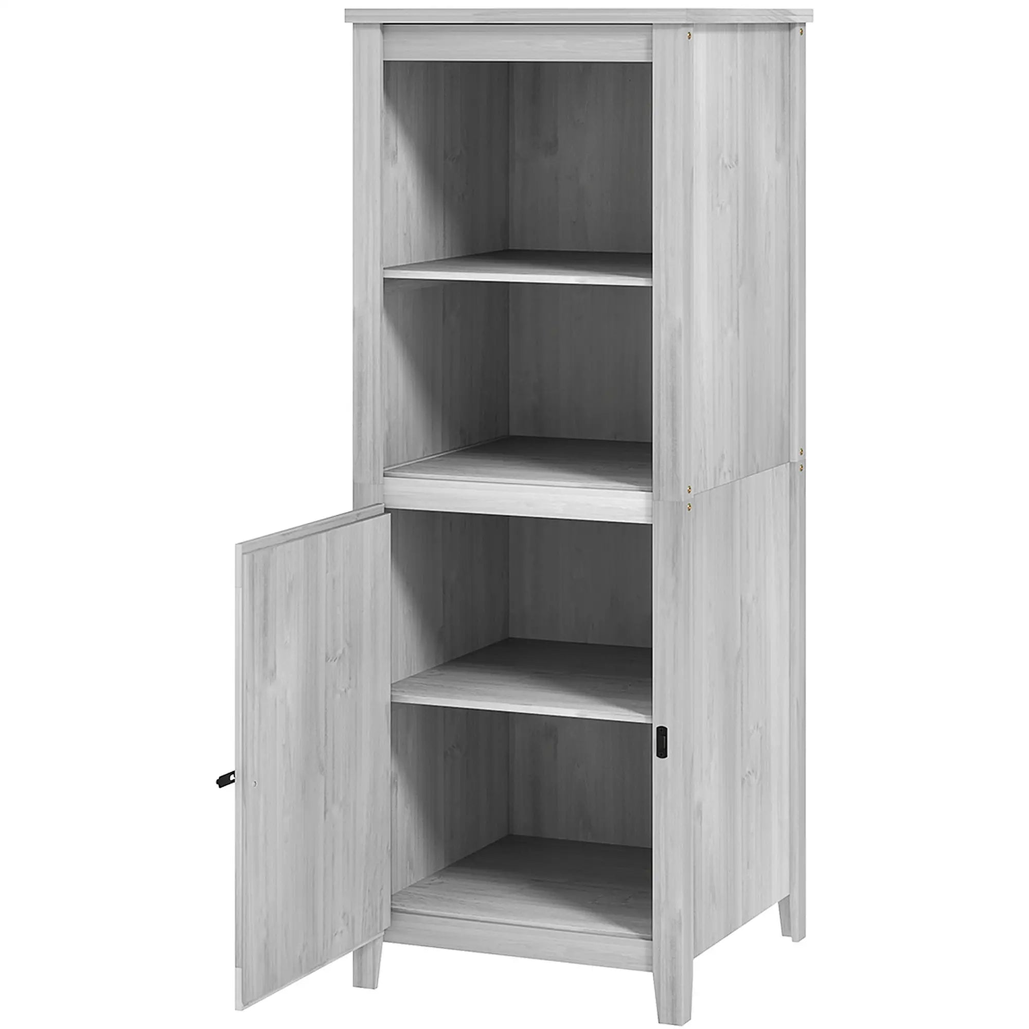 Nancy's Foggia Tuinkast - Buitenkast - Opbergkast voor buiten - Grijs - Dennenhout - 60 x 60 x 160 cm