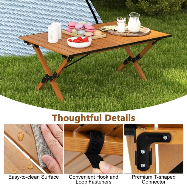 Nancy's Granja Campingtafel - Kampeertafel - Picknicktafel - Natuurlijk - ± 90 x 60 x 45 cm