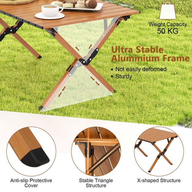 Nancy's Granja Campingtafel - Kampeertafel - Picknicktafel - Natuurlijk - ± 90 x 60 x 45 cm