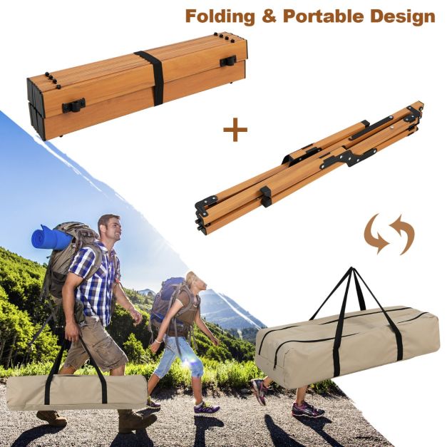 Nancy's Granja Campingtafel - Kampeertafel - Picknicktafel - Natuurlijk - ± 90 x 60 x 45 cm