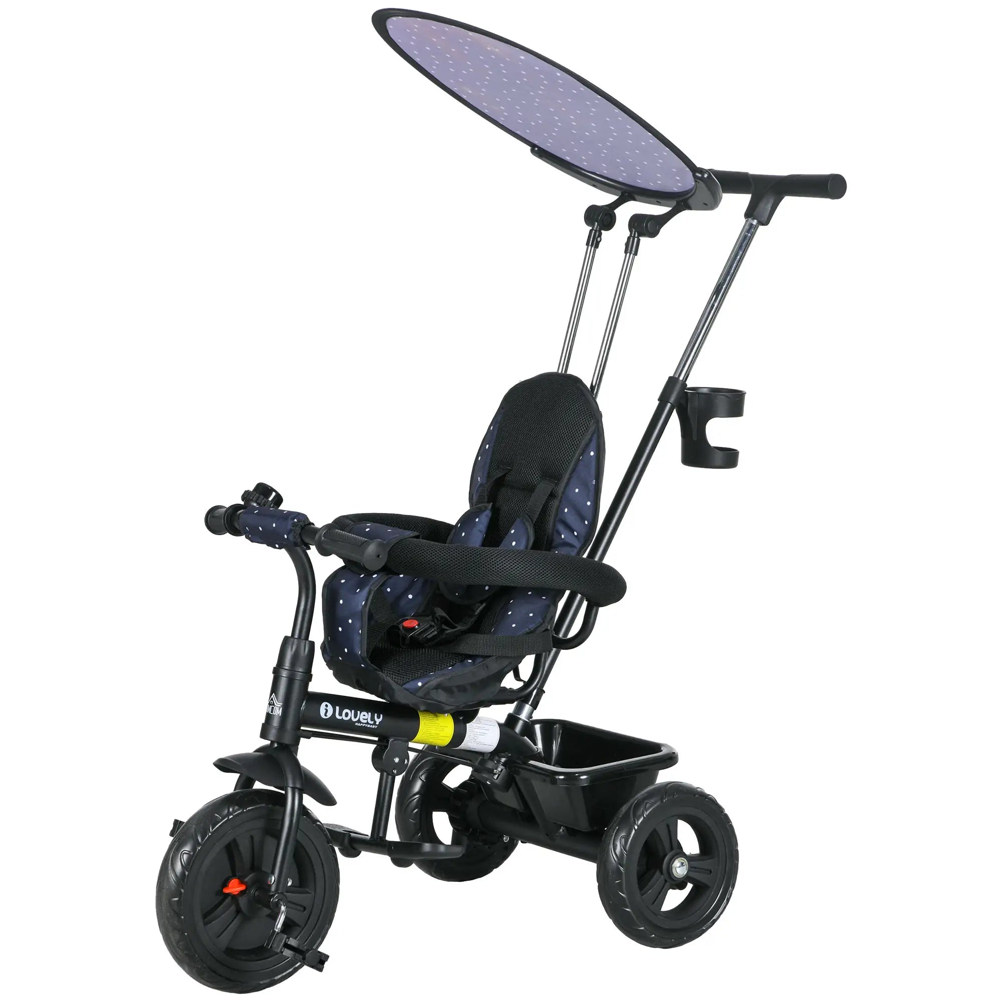 Nancy's Lucera Kinderdriewieler - Driewieler - Donkerblauw - ± 105 x 45 x 100 cm