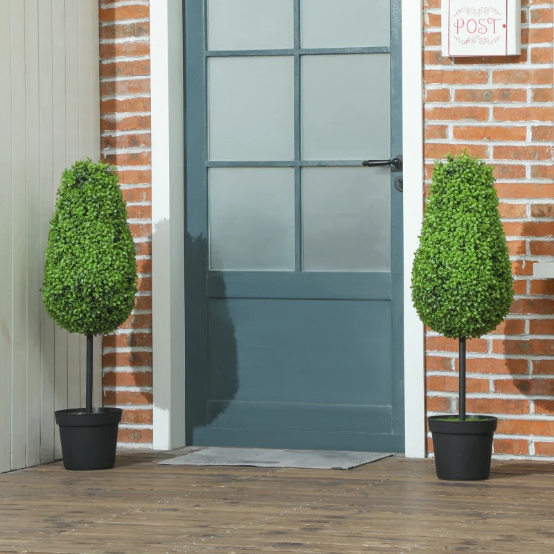 Nancy's Medeazza Kunstplanten - Traanvorm - Set van 2 - Groen - 90 cm hoog