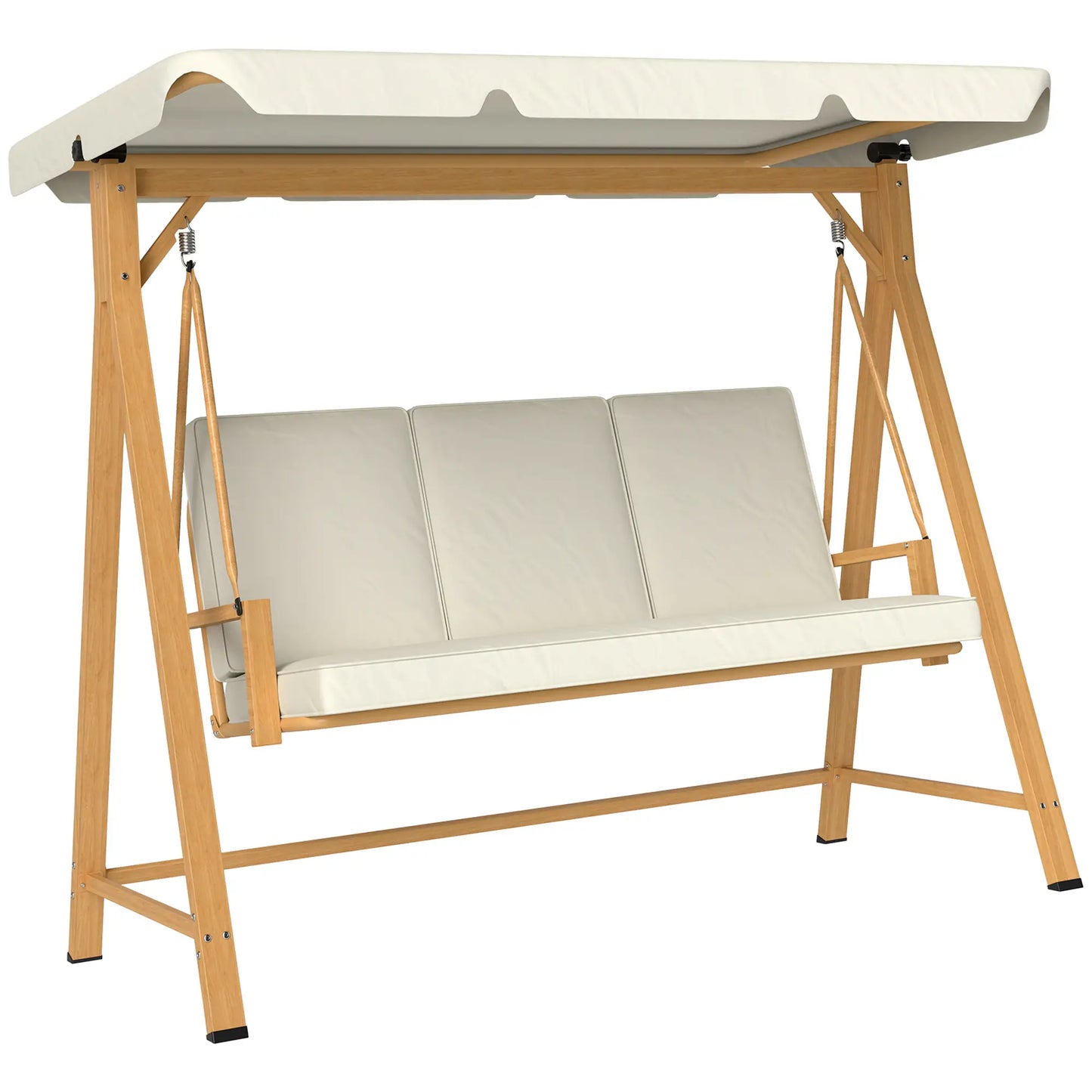 Nancy's Gavi Schommelbank - Hollywoodschommel - Tuinschommel - Beige - ± 200 x 120 x 170 cm