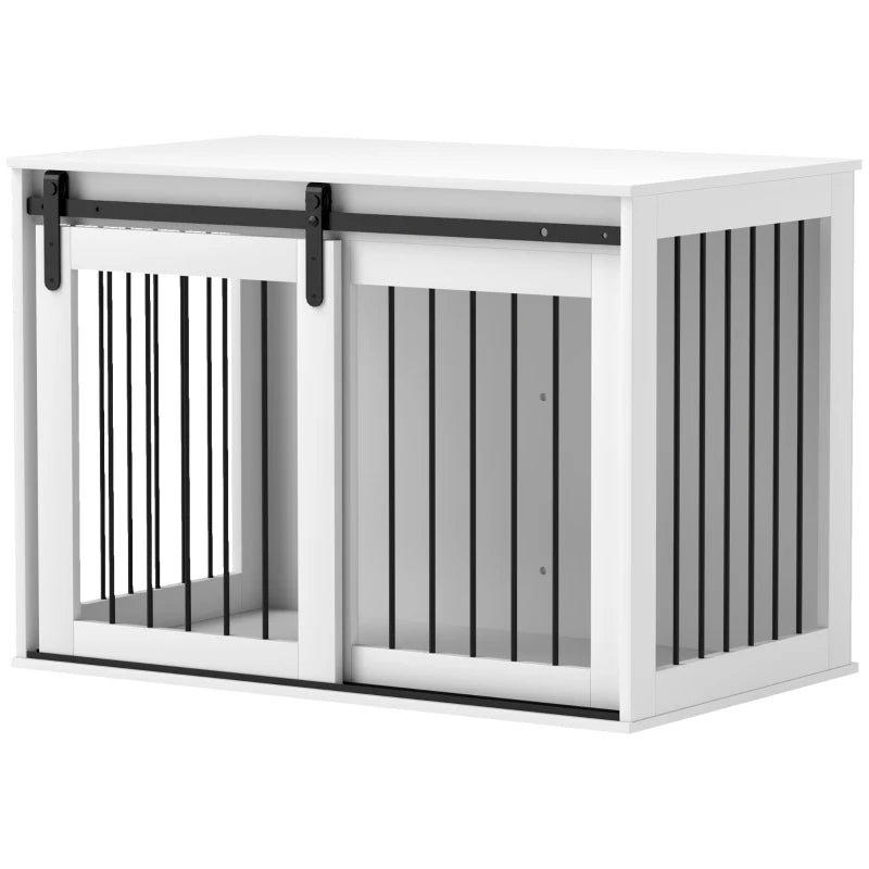 Nancy's Olhalvo Doghouse - Cage pour chien - Enclos pour chien - Blanc - Aggloméré / Acier - ± 100 x 60 x 60 cm