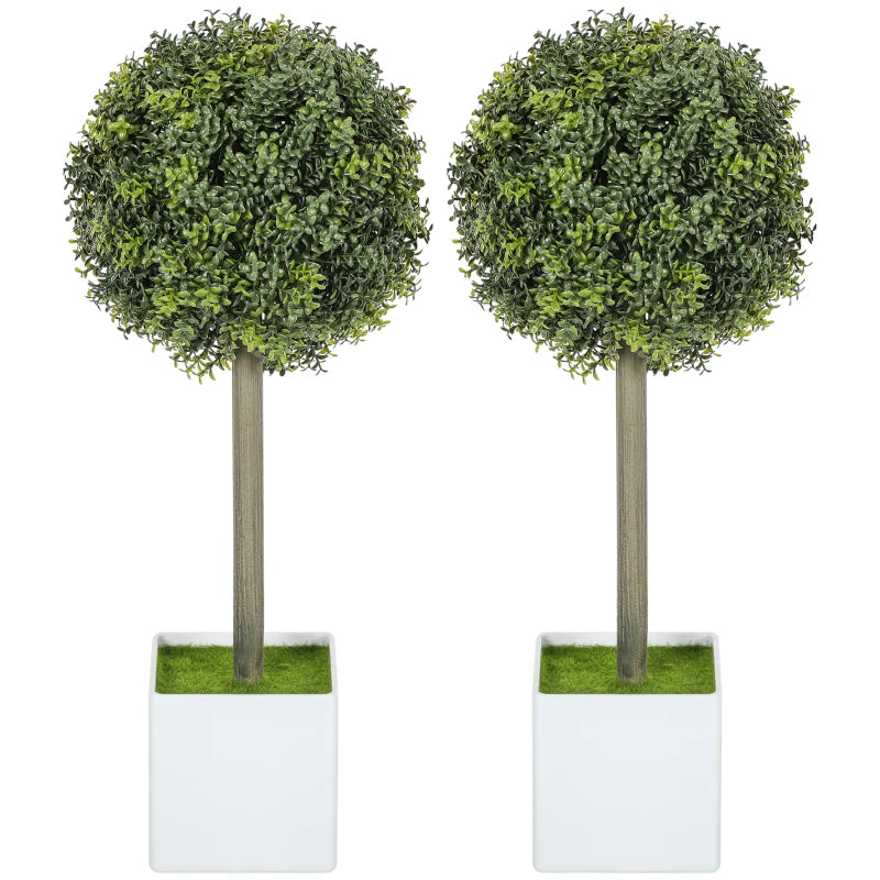 Nancy's Marina Kunstplant - Kunst Buxus - Set van 2 - Groen - 45 cm hoog