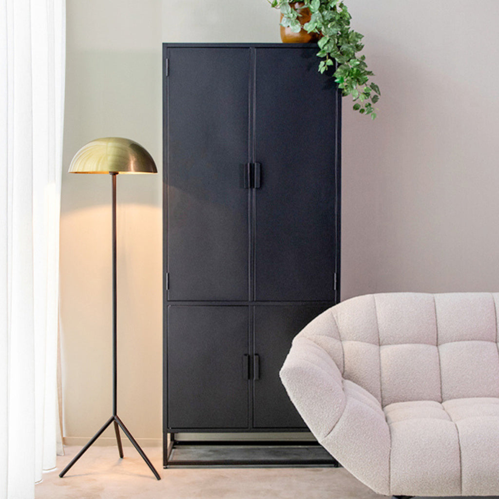 LABEL51 Opbergkast Luff - Wandkast - Zwart metaal - 80x40x190 cm