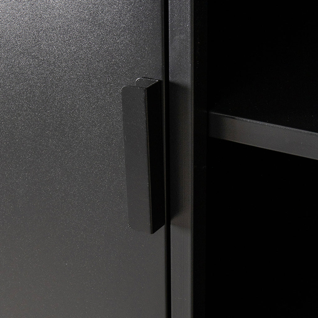LABEL51 Opbergkast Luff - Wandkast - Zwart metaal - 80x40x190 cm