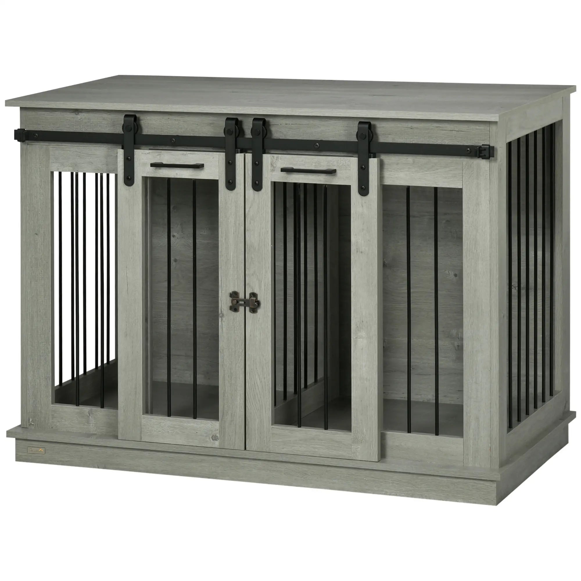 Nancy's Collagna Hondenhok - Hondenbench - Honden Verblijf - Grijs - ± 120 x 60 x 90 cm