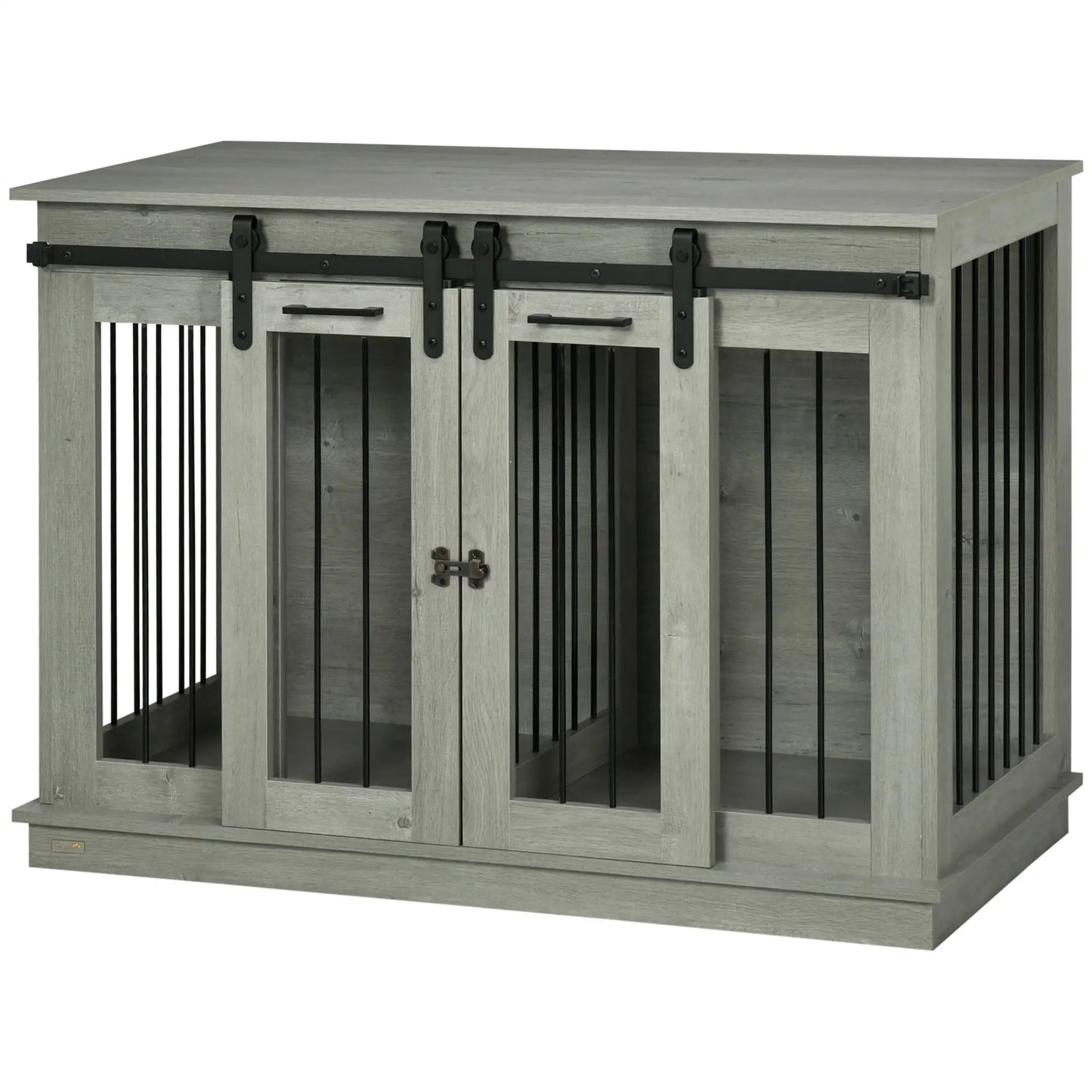 Nancy's Collagna Hondenhok - Hondenbench - Honden Verblijf - Grijs - ± 120 x 60 x 90 cm