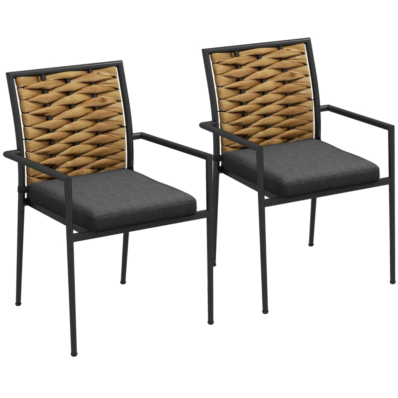 Nancy's Brava Tuinstoelen - Terras stoelen - Zwart - Set van 2