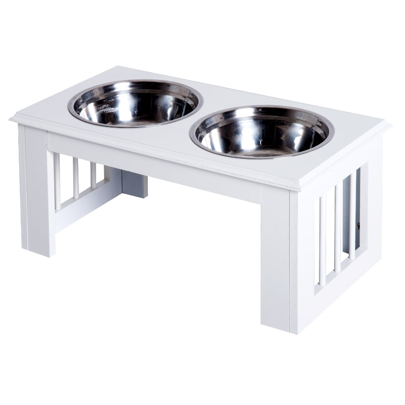 Nancy’s Grass Lake Raised Dog Bowl, Pet Bowl, Bols en acier inoxydable, Pet Bowl, MDF