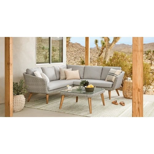 Nancy's Mira Loungeset - Tuinset - Loungebank - 2-delige Lounge Set - Lichtgrijs