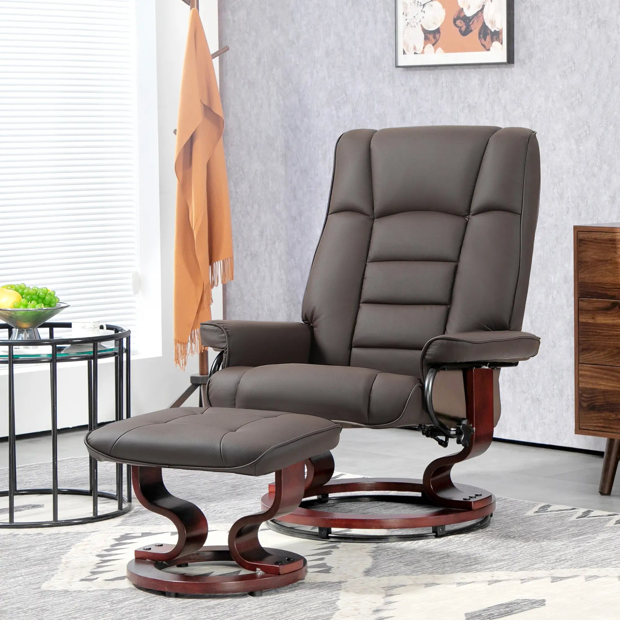 Nancy's Lizzano Relaxfauteuil - Loungestoel - Relaxstoel - Bruin - Kunstleer
